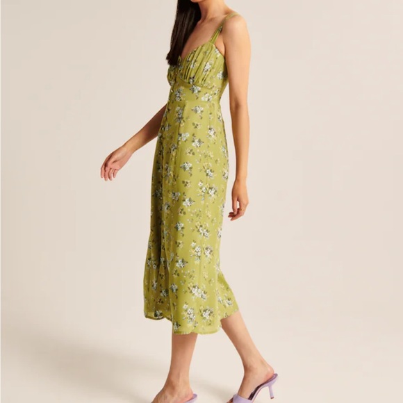 A&F Button-Through Slim Midi Dress - Picture 3 of 6